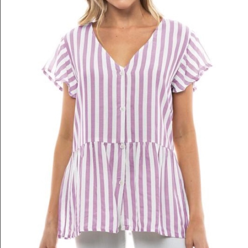 Piko purple Striped top